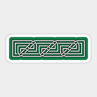 Decorative Rectangular Celtic Interlaced Knot Pattern 3 Sticker